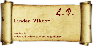 Linder Viktor névjegykártya